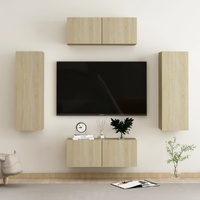4 Piece TV Cabinet Set Sonoma Oak Engineered Wood