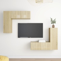 4 Piece TV Cabinet Set Sonoma Oak Engineered Wood
