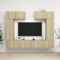 6 Piece TV Cabinet Set Sonoma Oak Engineered Wood