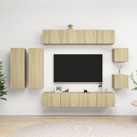 8 Piece TV Cabinet Set Sonoma Oak Engineered Wood