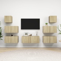 7 Piece TV Cabinet Set Sonoma Oak Engineered Wood