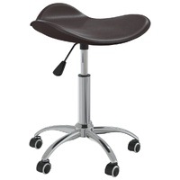 Swivel Dining Chair Brown Faux Leather