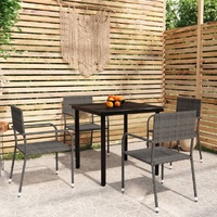 5 Piece Garden Dining Set Grey