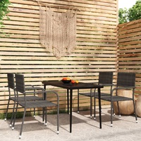 5 Piece Garden Dining Set Grey