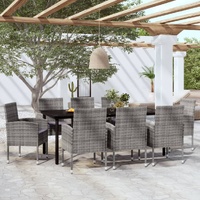 9 Piece Garden Dining Set Anthracite