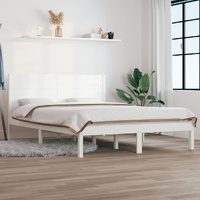 Bed Frame without Mattress White 135x190 cm Solid Wood
