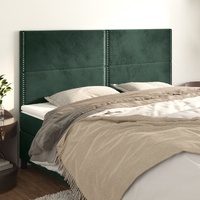 Headboards 4 pcs Dark Green 80x5x78/88 cm Velvet