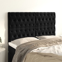 Headboards 4 pcs Black 80 cm Velvet