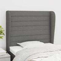 Headboard with Ears Dark Grey 103 cm Fabric