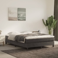 Bed Frame without Mattress Dark Grey Queen Velvet