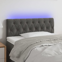 LED Headboard Dark Grey 100 cm Velvet