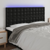 LED Headboard Black 200 cm Faux Leather