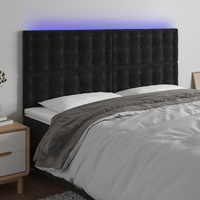 LED Headboard Black 200 cm Velvet