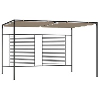 Gazebo with Retractable Roof 3x4x2.3 m Taupe 180 g/m²