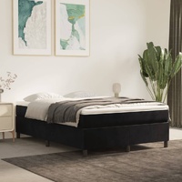Box Spring Bed with Mattress Black 137x190 cm Full Velvet