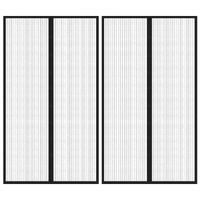 Insect Door Curtains 2 pcs with Magnet Blocks Black 200x80 cm