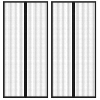Insect Door Curtains 2 pcs with Magnet Blocks Black 210x90 cm