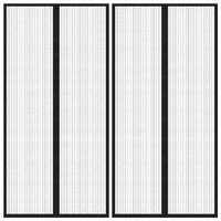 Insect Door Curtains 2 pcs with Magnet Blocks Black 220x100 cm