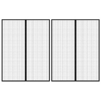 Insect Door Curtains 2 pcs with Magnet Blocks Black 230x160 cm