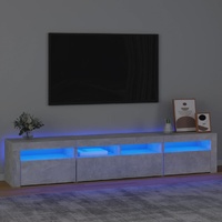 TV Cabinet with LED Lights Concrete Grey 210x35x40 cm