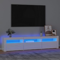 TV Cabinet with LED Lights High Gloss White 180x35x40 cm