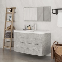 3 Piece Bathroom Furniture Set Concrete Grey