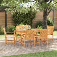 Garden Dining Set 6 pcs Brown Solid Acacia Wood