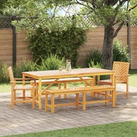 Garden Dining Set 5 pcs Brown Solid Acacia Wood