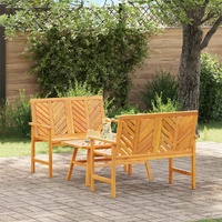 Garden Lounge Set 3 pcs Brown Solid Acacia Wood