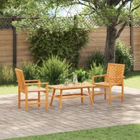 Garden Lounge Set 3 pcs Brown Solid Acacia Wood