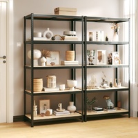 5-Layer Shelves 2 pcs Anthracite Steel&Engineered Wood