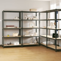 5-Layer Shelves 4 pcs Anthracite Steel&Engineered Wood