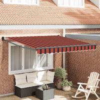 Retractable Awning Orange and Brown 3x2.5 m Fabric and Aluminium