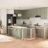 Dog Gate with Door Foldable 10 Panels 800 cm Poplar Wood