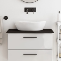 Bathroom Countertop Dark Brown 80x40x2 cm Treated Solid Wood