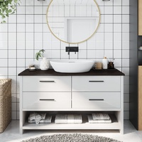 Bathroom Countertop Dark Brown 100x30x2 cm Treated Solid Wood