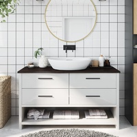 Bathroom Countertop Dark Brown 100x40x2 cm Treated Solid Wood