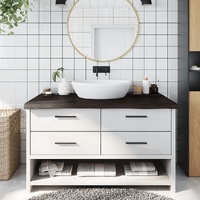 Bathroom Countertop Dark Brown 100x50x6 cm Treated Solid Wood