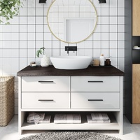 Bathroom Countertop Dark Brown 100x60x6 cm Treated Solid Wood