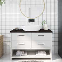 Bathroom Countertop Dark Brown 120x50x4 cm Treated Solid Wood