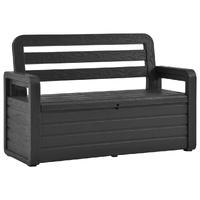 Garden Storage Bench 132.5 cm Plastic Anthracite