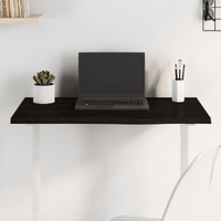 Table Top Dark Brown 80x50x2 cm Treated Solid Wood Oak