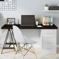 Table Top Dark Brown 140x40x4 cm Treated Solid Wood Oak