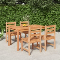 5 Piece Garden Dining Set Solid Wood Teak
