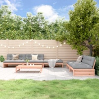 6 Piece Garden Lounge Set with Cushions Solid Wood Douglas