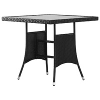 Garden Table Black 80x80x74 cm Poly Rattan