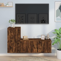 2 Piece TV Cabinet Set Smoked Oak Engineered Wood