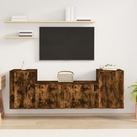 3 Piece TV Cabinet Set Smoked Oak Engineered Wood