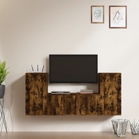 3 Piece TV Cabinet Set Smoked Oak Engineered Wood