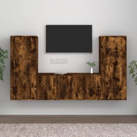 3 Piece TV Cabinet Set Smoked Oak Engineered Wood